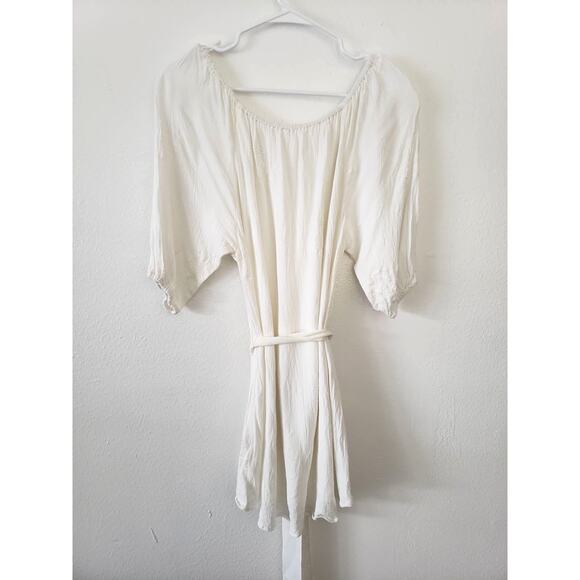 Free People Off The Shoulder Floral Embroidered Dress Blouson Cottage Coquette - Picture 4 of 8